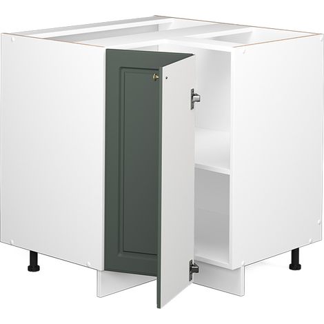 Eckunterschrank Fame-Line, Grün-Gold Landhaus, 80.5 cm, AP Eiche, Vicco