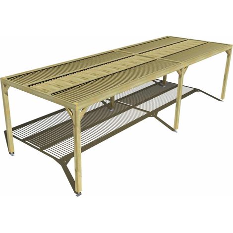 Pergola bois • 9m x 3m • indépendante • sens largeur • lames orientables bioclimatiques incluses • livraison comprise (1/3)