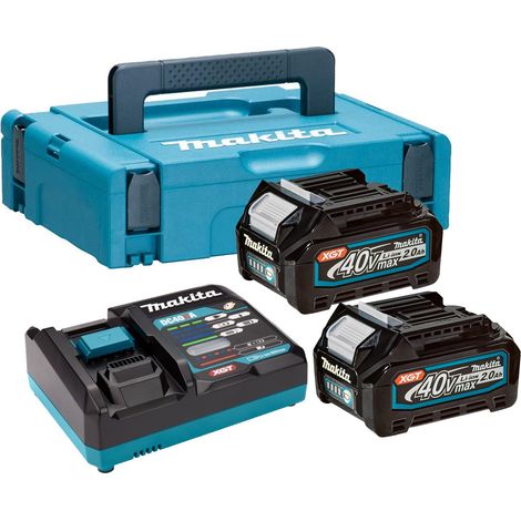 Makita 40V XGT Power Source Kit 2x BL4020 2.0Ah Batteries DC40RA Charger + Case