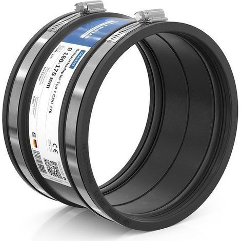 CR Schlauchadapter Typ 1 CDC 175 (160-175mm), bis 0,6 bar, EPDM / V2A (1/3)
