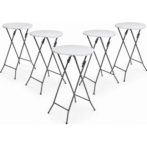 5x Stehtisch weiß Ø 60cm klappbar Partytisch Bistrotisch Klapptisch Biertisch (1/5)