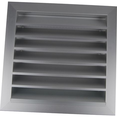 Rejilla de ventilación exterior con aletas a 45° - Aluminio anodizado 400x390