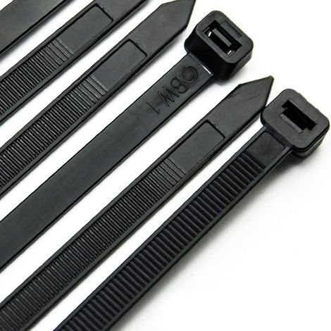 Lot de 100 serre-câbles robustes de 30,5 cm en plastique ultra résistant avec résistance à la traction de 54,4 kg – Attaches en nylon de 0,8 cm de large en noir et blanc, résistant aux UV (1/5)