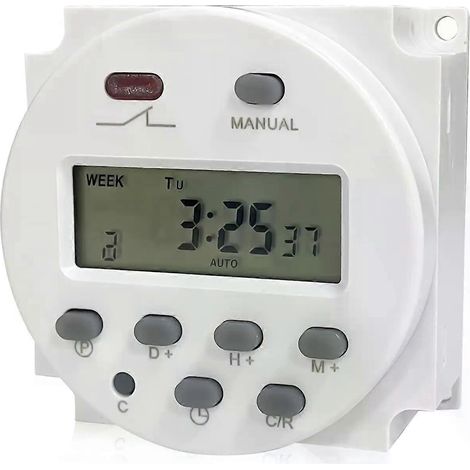 Minuterie programmable à cycle de 7 jours avec relais 16 A 250 Vca / 12-24 Vcc, pour éclairage public et panneaux d'affichage - JXLGV (1/4)
