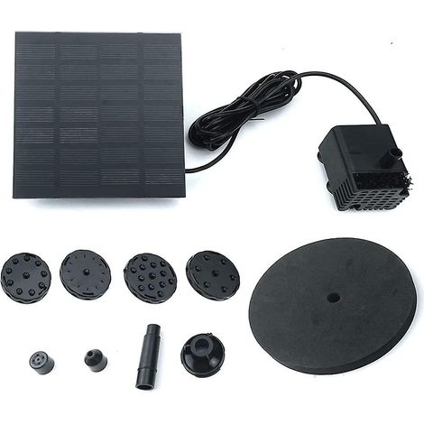 Pompe solaire 1,2 W pour bassin, fontaine et bain d'oiseaux, idéale pour les étangs de jardin et les piscines. (1/5)