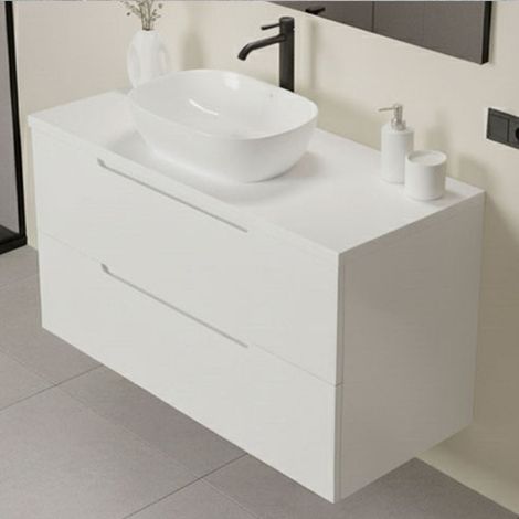 Kibath Mueble+lavabo VICTORIA 100x45 cm blanco 2c susp. (1/5)