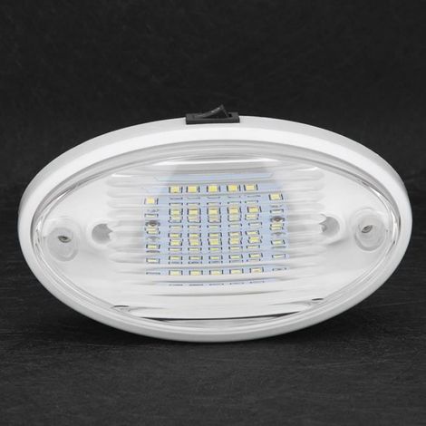 Plafonnier LED - 12V - 400lm - 24 LED SMD 3528 - Pour Voiture Remorque Bateau - ABS - Intérieur (1/4)