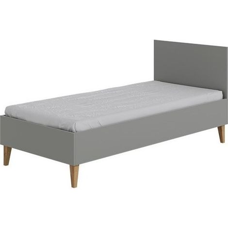 GRISO - Grey children's single bed 180 x 80 cm with base