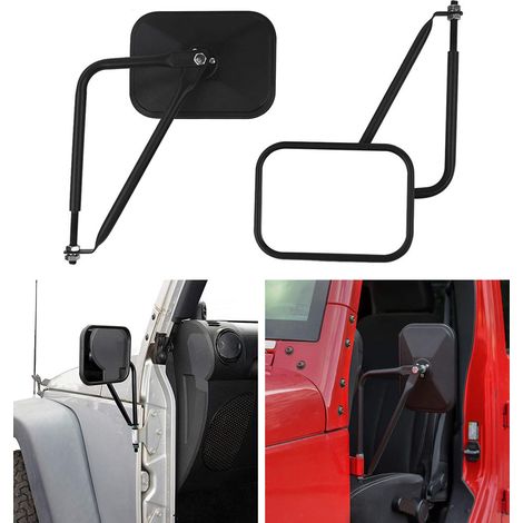 2 rétroviseurs de voiture compatibles avec Jeep Wrangler CJ YJ TJ JK JL (rétroviseurs à charnière de porte) (1/5)