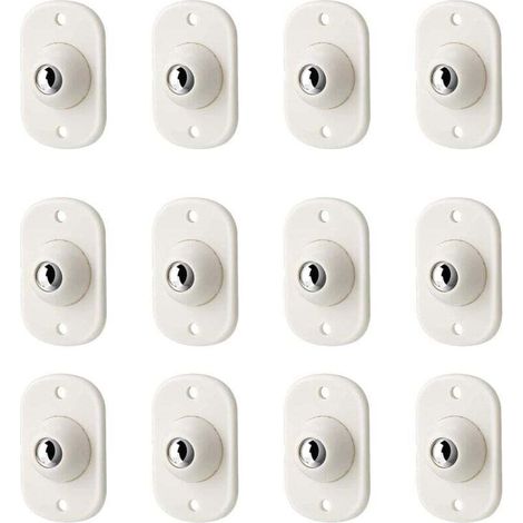 Lot de 12 roulettes pivotantes auto-adhésives à 360 degrés Ulisem, roulettes à billes, roulettes pour meubles à billes, pour petits meubles