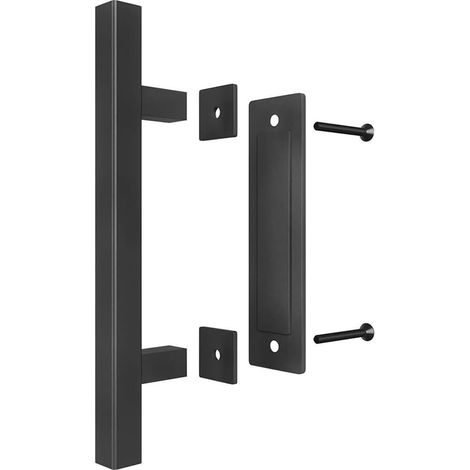 Poignée de Porte Coulissante, Poignée Porte Grange, Poignée de Traction de Porte, Tirez la Poignée pour Le Garage, avec Accessoires de Montage, pour Portes de Grange et Diverses Portes (Carré) 306cm 1 (1/4)