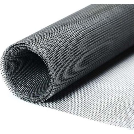 Moustiquaire Fenêtre 120 cm x 250 cm, maille en fibre de verre, découpée sur mesure, anti-insectes, adaptée aux portes-fenêtres en baie - Gris (1/4)