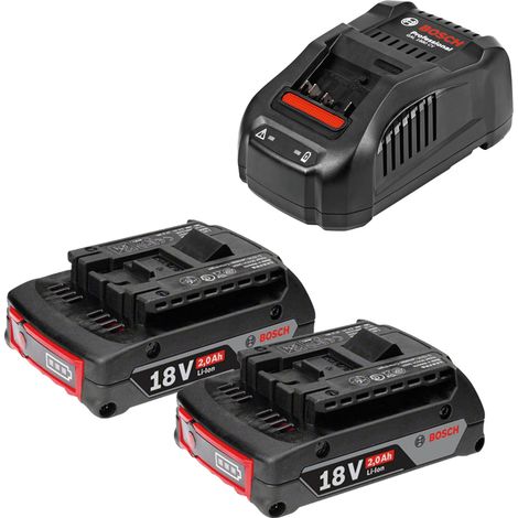 Bosch Starter-Set 18 V / 2x 2,0 Ah Akku + Ladegerät GAL 1880