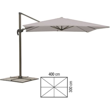 VERDELOOK Ombrellone a braccio Deluxe 3x4 Grigio