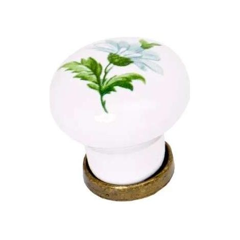 Pomolo Porcellana Bronzo Decorato Mm.27 Pz.2 (1/2)