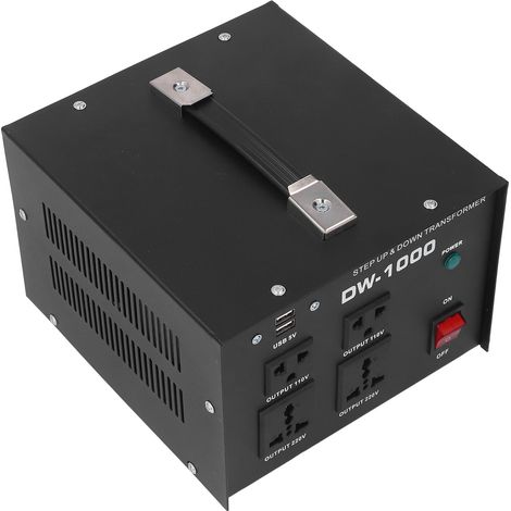 1000-W-Wechselstromtransformator, mehrfacher Schutz, Reinkupfer, 110–120 V auf 220–240 V Wandler, EU-Stecker, Aufwärts-/Stufenregler, zuverlässiges Netzteil (1/5)