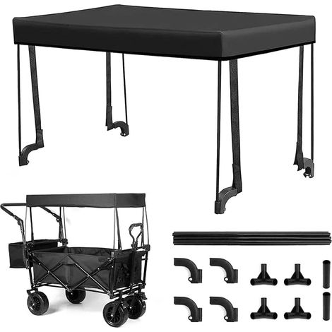 Arm Cart Roof, Rain Protection for Hand Cart, for Folding Hand Cart on Both Sides Removable Canopy, Dustproof Camping Accessories for Hand Cart (1/5)