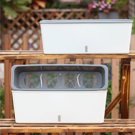Pots de fleurs à arrosage automatique avec indicateur de niveau d'eau pratique - Cadeau idéal pour les amis, la famille et les voisins (1/4)