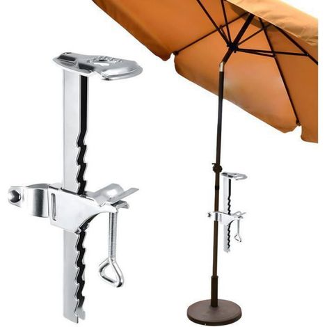 Support Parasol Balustrade - Métal - Pour Tube 25 à 32 mm - Épaisseur Max 190 mm - Installation Sans Perçage - 1 Pièce