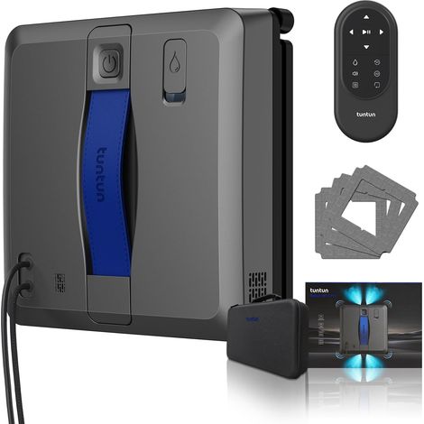Robot Lave-Vitres – Ultra Fin 60 mm, Aspiration Puissante 3800 Pa, Double Pulvérisation Ultrasonique 4 Buses, Vitres avec ou sans Cadre, Batterie de Secours Anti-Chute (1/5)