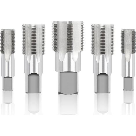 Taraud tube, 5 pièces, 1/8-3/4", HSS/acier allié, pas à droite (1/5)
