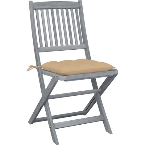 Maison Exclusive - Sedie da Giardino Pieghevoli 4pz con Cuscini in Massello Acacia