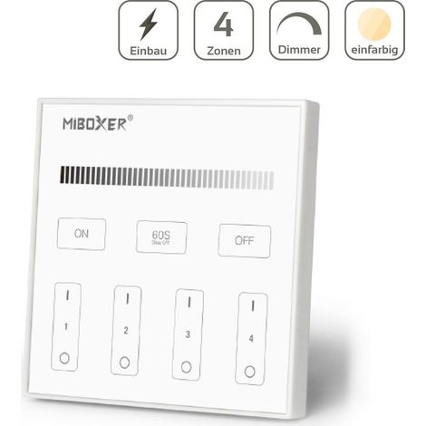 MiBoxer Wandschalter 4 Zonen Einbau Dimmen Schalten 230V Anschluss T1 (1/5)