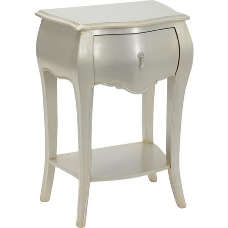 Amadeus - Table de chevet 1 tiroir argentée L45 cm Murano (1/3)