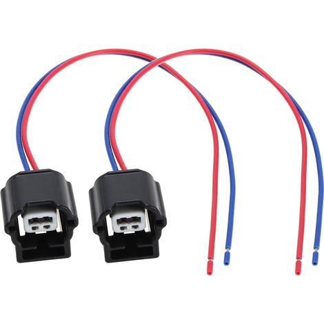 Connecteur Alternateur 2 Broches - Lot de 2 - Plastique ABS Robuste - Réparation Faisceau Électrique - Compatible Bosch PL17-WL2 - Câble 15cm