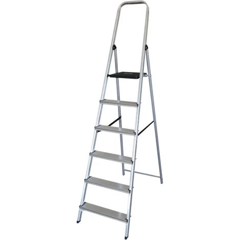 WURKO escalera aluminio 8 peldaños hogar en131 , Escalera doméstica de 3 peldaños Wurko Diseñada para ofrecer estabilidad y seguridad en trabajos de altura Fabricada con pe
