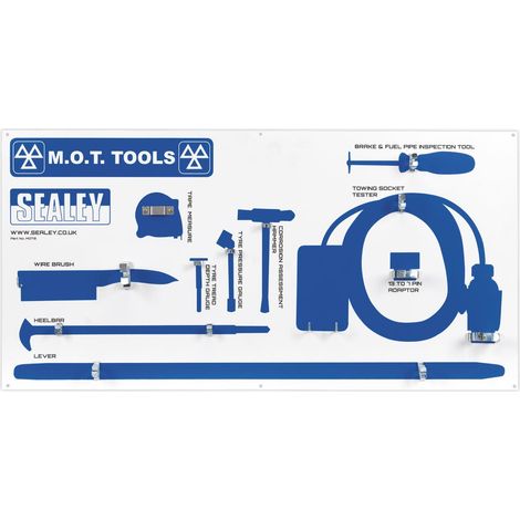 Sealey MOTB MOT Tool Board Wall Mount