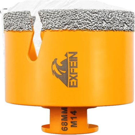 Broca para hormigón, material de diamante, compatible con rosca M14, 1 unidad - 68 mm, rosca M14 (1/2)