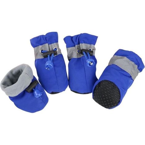 4 pièces/Ensemble imperméable Hiver Chien Chaussures Anti-dérapant Pluie Neige Bottes Chaussures épais Chaud pour Petits Chats Chiot Chiens Chaussettes Chaussons