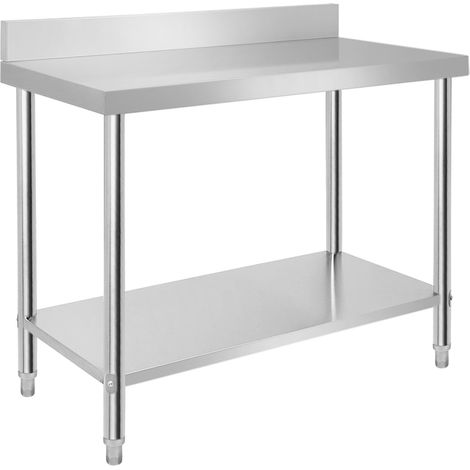 Froadp Edelstahl Arbeitstische für Lebensmittelzubereitung, Küche Tisch, Multifunktionale Gastro Zubereitungstisch, Grilltisch(100x60x85cm, mit Aufkantung) (1/5)