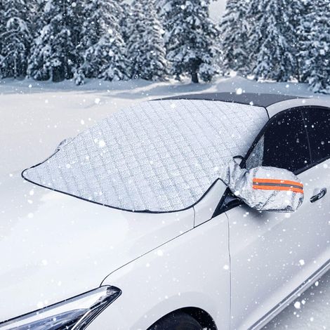 Couverture Pare Brise Voiture, Protection Pare Brise Hiver, Magnétique Bache Pare Brise, Protège Pare Brise Hiver Universelle Bache pour Voiture Contre Soleil Givre Gel Neige (1/5)