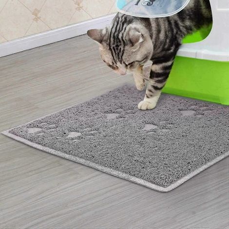 Tapis imperméable pour bac à nourriture/litière pour chats et chiens (1/4)