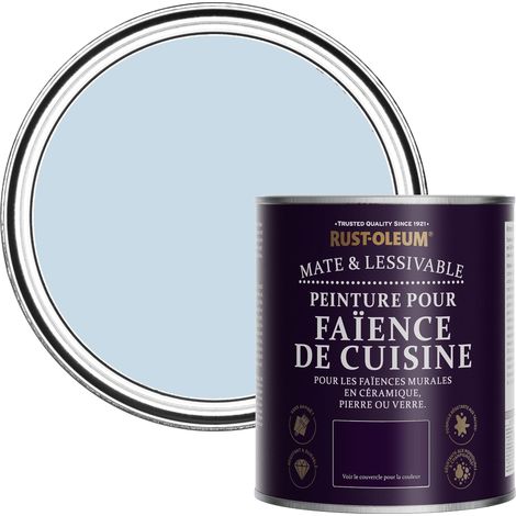 Peinture Bleue Résistante à l'eau pour Faïence de Cuisine, Finition Mate - Ciel Bleu 750ml (1/5)
