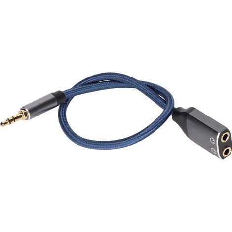 Câble audio stéréo 3,5 mm mâle vers 2 femelles pour smartphone, tablette, PC, 1 pied (30 cm) (1/5)