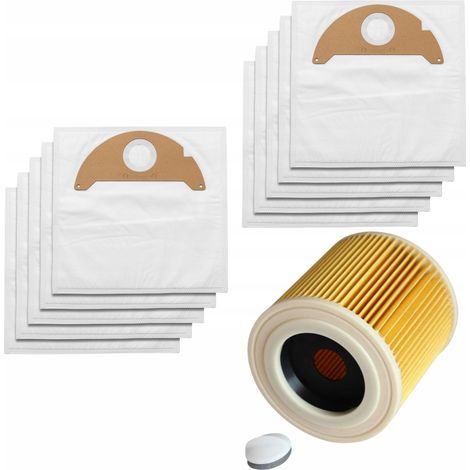 Kärcher 10 Sacs Aspirateur Wd2 A2004 - Synthétiques - Filtre Inclus - Accessoires Aspirateur Karcher (1/5)