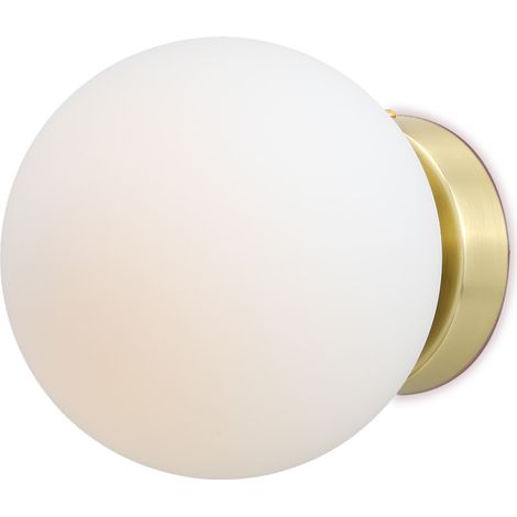ALPINALUZ Aplique de Pared de Diseño Nórdico con Bola de Cristal "LUNAR"- Casquillo Portalámpara E27 G45 Dorado
