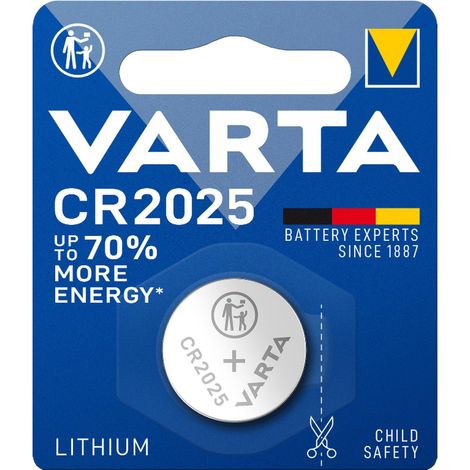 Pile bouton au lithium Varta CR 2025 pour balance, montre et télécommande 3V (1/3)