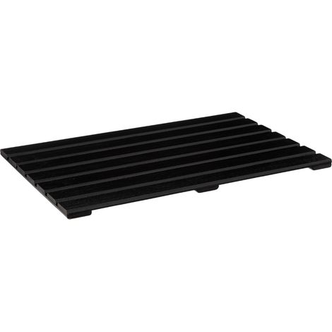 5Five Simply Smart – Caillebotis en bambou noir 53x36 cm – Antidérapant pour baignoire et douche – Séchage rapide et hygiénique