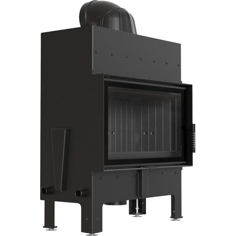 Kamin KRATKI FLOKI M 10kW EKO Ø200 Schwarz Einbauset mit Schließung (1/5)