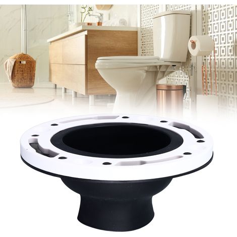 [Kit de Réparation de Flange WC] Flange WC Silicone ABS Noir Durable Installation Facile Kit de Remplacement Compatible 4in 5in Pipe (1/5)
