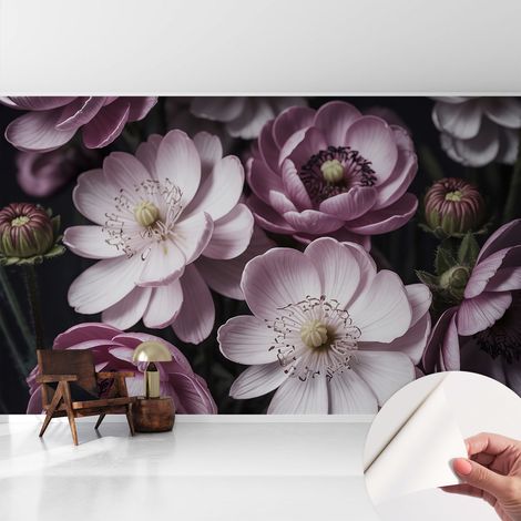 Papier peint autocollant adhésif installation rapide du papier peint durable et résistante Élégance florale 416x254 cm (1/5)