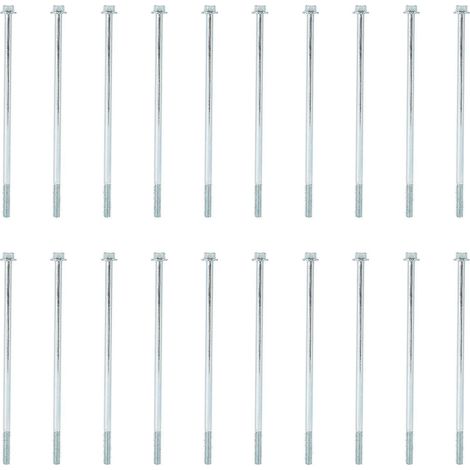 Vis longue M6x160 à bride hexagonale en fer, accessoire de fixation (paquet de 20) (1/5)