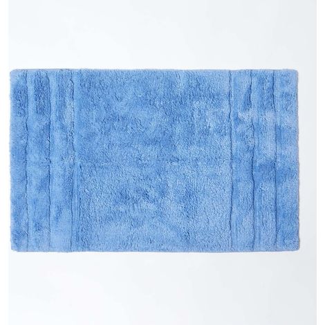 HOMESCAPES Spa Supreme Luxury Blue Bath Mat - Blue - Blue