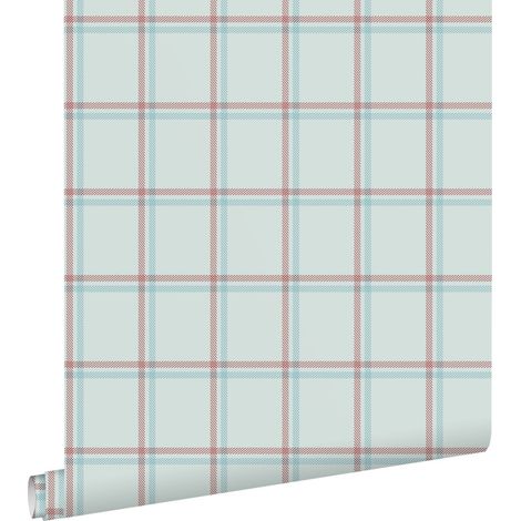 papier peint vichy bleu et rouge - ESTAhome (1/5)