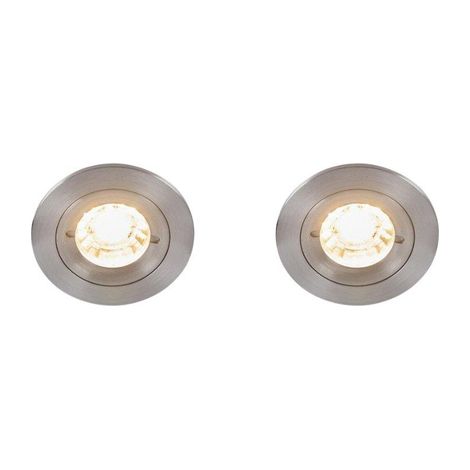 QAZQA Xena spot encastré - set de 2 - 8x8cm - IP44 - rond - acier (1/5)