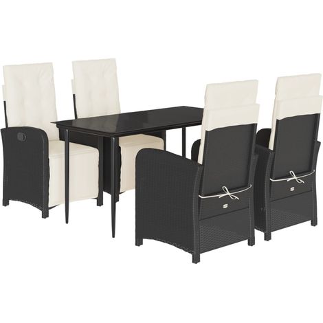 Maison Exclusive - Set de muebles jardín 5 pzas con cojines ratán (1/5)